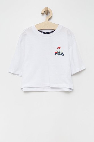 Fila tricou de bumbac pentru copii culoarea alb