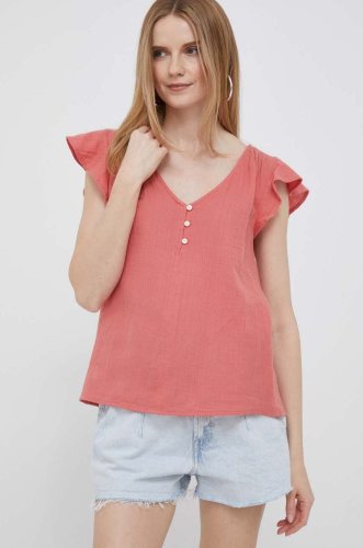 Gap bluza din bumbac femei, culoarea rosu, neted