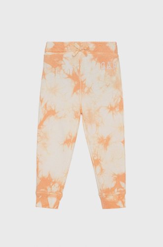 Gap pantaloni copii culoarea portocaliu, cu imprimeu