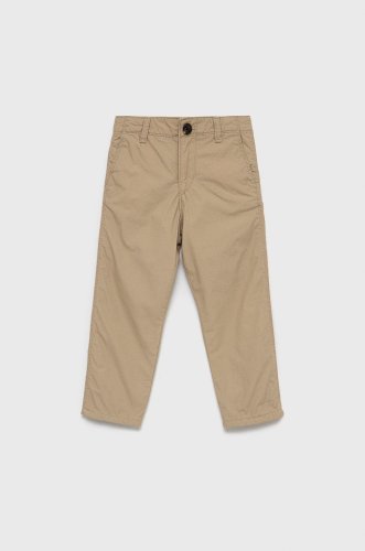 Gap pantaloni de bumbac pentru copii culoarea bej, material neted