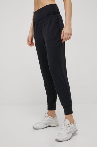 Gap pantaloni femei, culoarea negru, jogger, high waist