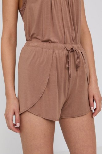 Gap pantaloni scurți de pijama femei, culoarea maro