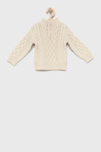 Gap pulover pentru copii din amestec de lână culoarea bej, calduros