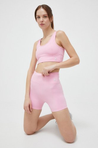 Juicy couture pantaloni scurți de antrenament liza culoarea roz, neted, high waist