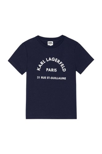 Karl lagerfeld tricou de bumbac pentru copii culoarea albastru marin, cu imprimeu