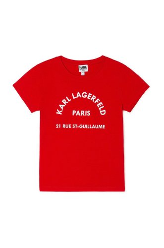 Karl lagerfeld tricou de bumbac pentru copii culoarea rosu