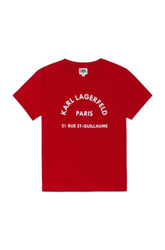 Karl lagerfeld tricou de bumbac pentru copii culoarea rosu, cu imprimeu