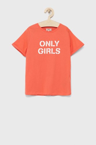 Kids only tricou de bumbac pentru copii culoarea portocaliu