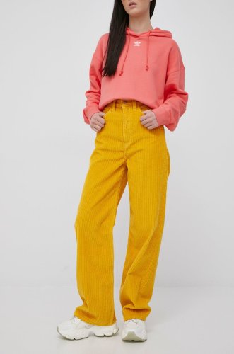 Levi's pantaloni de catifea cord x simpson femei, culoarea galben, drept, high waist