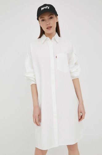 Levi's rochie din bumbac culoarea alb, mini, oversize