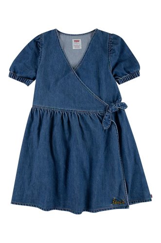 Levi's rochie din denim pentru copii culoarea albastru marin, mini, evazati