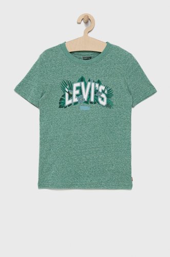 Levi's tricou copii culoarea verde, melanj