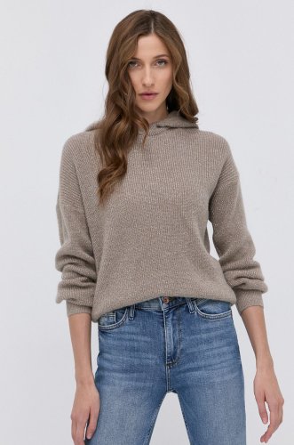 Morgan pulover din amestec de lână femei, culoarea bej, light