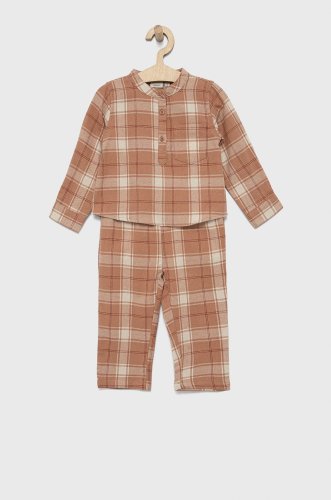 Name it pijamale de bumbac pentru copii culoarea bej, modelator
