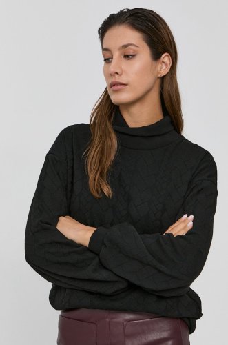 Nissa pulover femei, culoarea negru, calduros, cu turtleneck