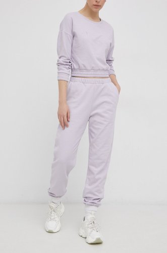 Only pantaloni femei, culoarea violet, material neted