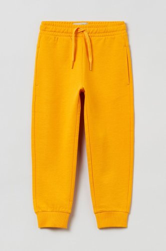 Ovs pantaloni de trening pentru copii culoarea portocaliu, neted