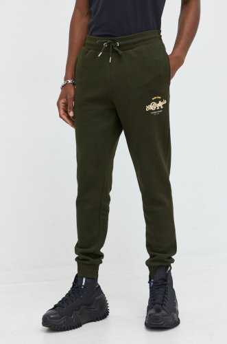 Produkt by jack & jones pantaloni de trening barbati, culoarea verde, cu imprimeu