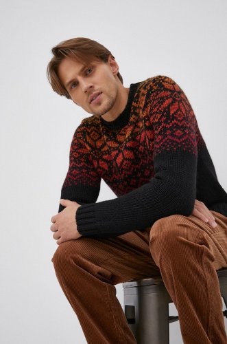 Sisley pulover din amestec de lână bărbați, light