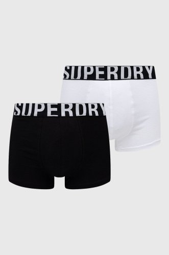 Superdry boxeri (2-pack) culoarea alb