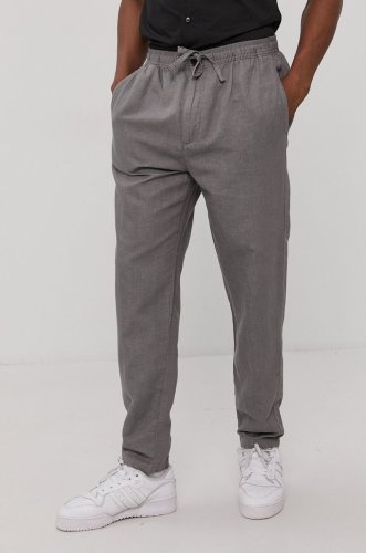Superdry pantaloni bărbați, culoarea gri, model drept