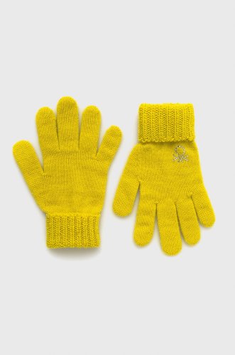 United colors of benetton mănuși copii culoarea galben