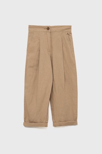 United colors of benetton pantaloni cu amestec de in pentru copii culoarea maro, neted