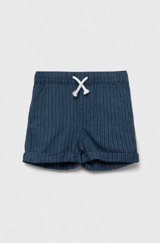 United colors of benetton pantaloni scurți de in pentru copii culoarea albastru marin, modelator, talie reglabila