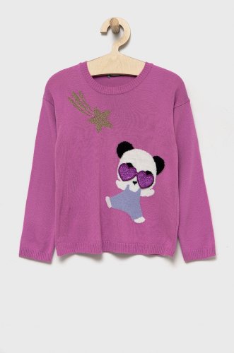 United colors of benetton pulover copii culoarea violet, light