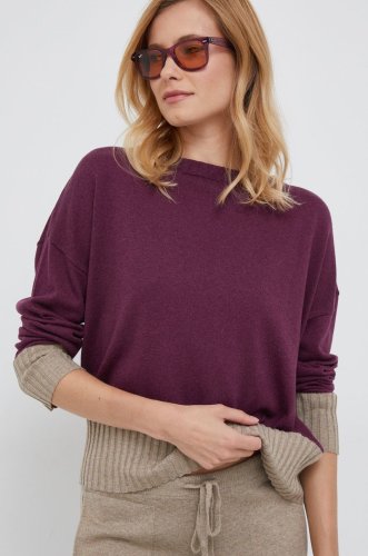 United colors of benetton pulover din amestec de lana femei, culoarea violet, light