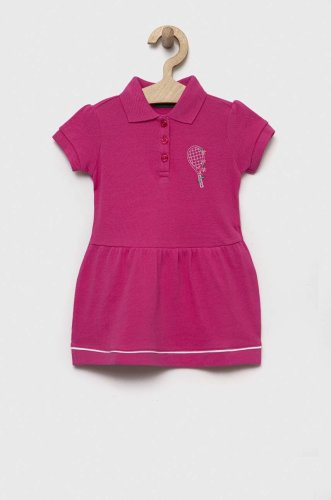 United colors of benetton rochie din bumbac pentru copii culoarea violet, mini, evazati
