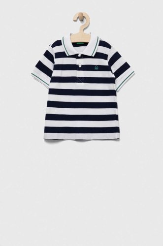 United colors of benetton tricouri polo din bumbac pentru copii culoarea albastru marin, modelator