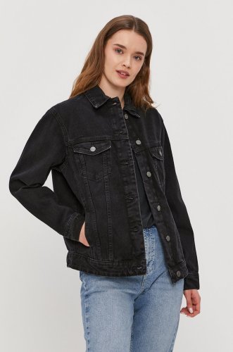 Vero moda geacă jeans culoarea negru, de tranzitie