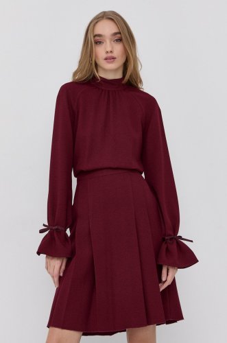Victoria victoria beckham rochie culoarea bordo, mini, evazata