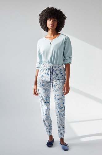 Women'secret pantaloni de pijama femei, culoarea alb