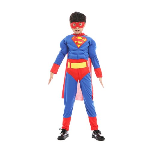 Costum cu muschi superman pentru baieti 110-128 cm 5-7ani