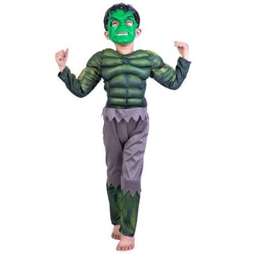 Costum hulk clasic cu muschi pentru baieti 100-110 cm 3-5 ani
