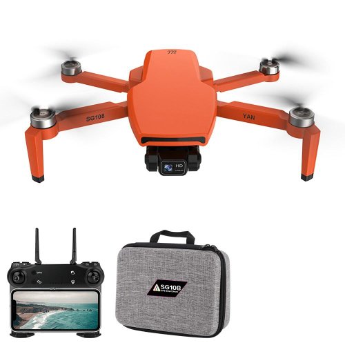 Drona slx sg108 pro 4k hd 5g wifi gps fpv dual camera stabilzator pe 2 axe capacitate baterie: 7.4v 2200mah autonomie zbor ~ 25 de minute distanta maxima de control 1000 m portocalie