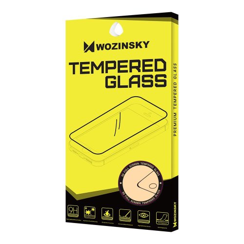 Folie sticla wozinsky, 2 x tempered glass 9h, full glue, iphone 12 pro max, negru