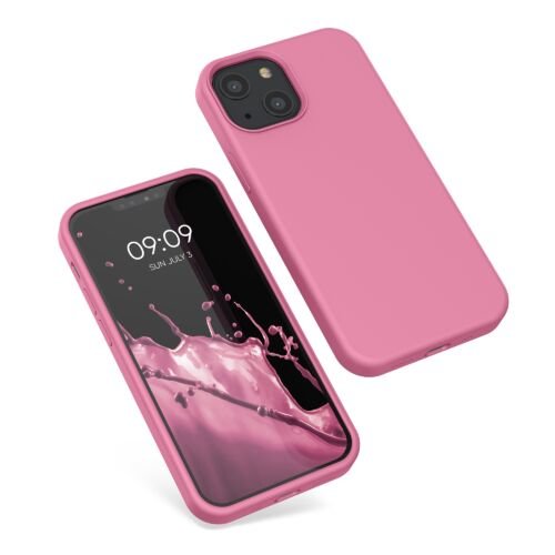 Husa kwmobile pentru apple iphone 13 mini, silicon, roz, 55877.212