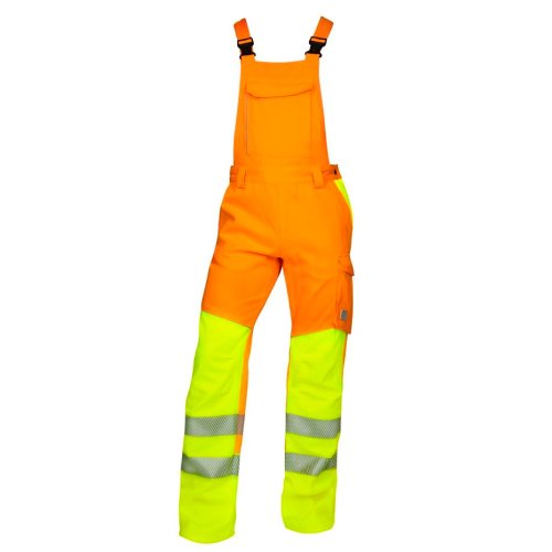 Pantaloni reflectorizanti de lucru cu pieptar signal - portocaliu 48 portocaliu