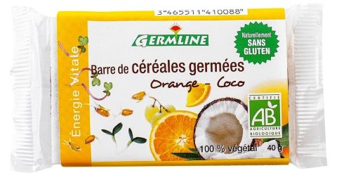 Baton cereale germinate portocale cocos 40g - germline