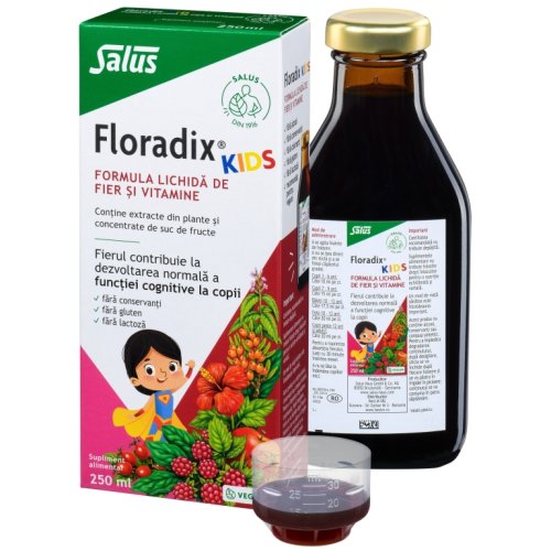 Elixir plante medicinale fructe fier vitamine floradix kids 250ml - salus haus