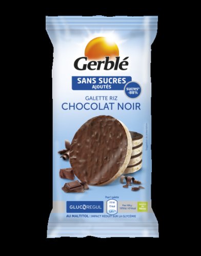 Galete expandate orez glazura ciocolata neagra glucoregul 95g - gerble