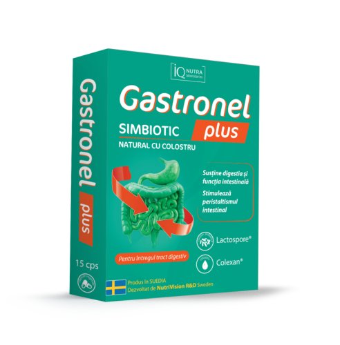Gastronel plus simbiotic colostru 15cps - iq nutra laboratories