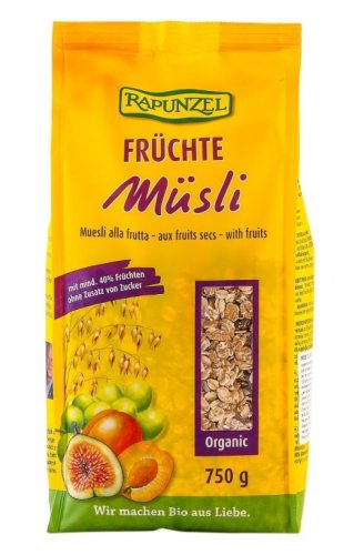 Musli 40%fructe organic 750g - rapunzel