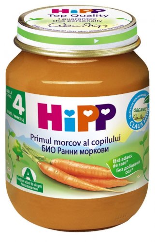 Piure morcovi bebe +4luni 125g - hipp organic
