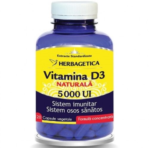 Vitamina d3 naturala 5000ui 120cps - herbagetica