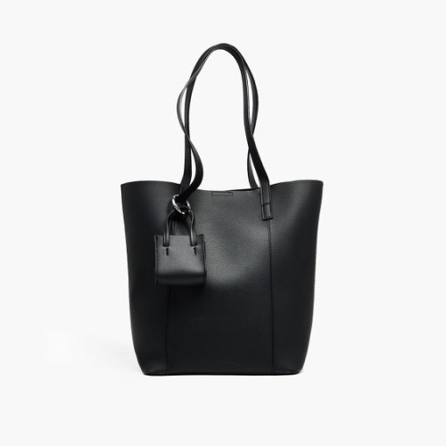 Cropp - geantă shopper neagră, cu pandantiv - negru