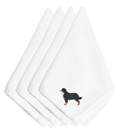 Caroline`s treasures bernese mountain dog brodate servetele set de 4 multicolore 20 x 20
